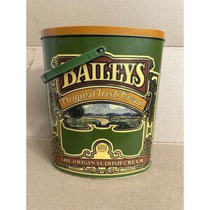 Vintage Baileys Original Irish Cream 11" Metal BUCKET CAN WITH HANDLE‎ & LID